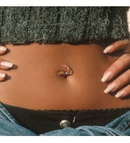 316 L Çelik Küçük Topçuklu Düz Halka Göbek Piercingi 8 mm Silver Renk (Çok Renkli)