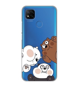 Redmi 9C / Redmi 10A Uyumlu Kafadar Ayılar Desenli Şeffaf Telefon Kılıfı