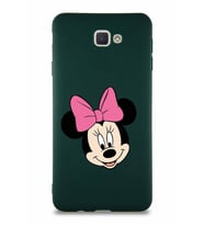 Samsung Galaxy J7 Prime 2 Soft Premier Kapak Minnie Mouse-C Tasarımlı Silikon Kılıf - Yeşil (Şeffaf)