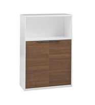 Adore Mobilya New York 3 Raflı Kapaklı Kitaplık - Parlak Lake Beyaz 76x111x34 cm (GxYxD)