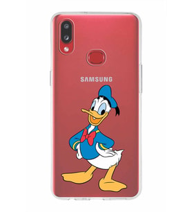 Samsung Galaxy A10s  Kapak Donald Duck Tasarımlı Şeffaf Silikon Kılıf