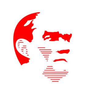 Atatürk Silüet Sticker17x17 Cm Kırmızı