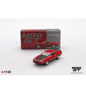 Mini GT 1122 Ford Mustang Mach1 1971 Race Kırmızı 1/64 Model Araba
