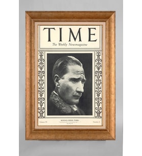 Altın Varaklı Paspartulu Çerçeveli Atatürk Tablo nt895