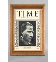 Altın Varaklı Paspartulu Çerçeveli Atatürk Tablo nt895