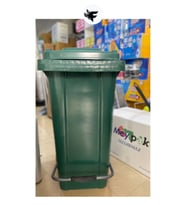 Çift Katmanlı 120 Lt Yeşil Çöp Konteynırı Daire ve Kapı Önü Kullanımı