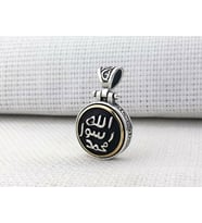 Allah Resulü Muhammed S.A.V Yazılı Ortası Dönen 925 Ayar Gümüş Kolye Ucu