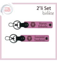Kaplan Temalı Karizmatik Hediye, Sevdiklerinize Uygun Yazılabilir Anahtarlık, Pembe-Pembe
