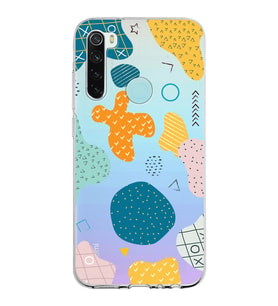 Xiaomi Redmi Note 8 Uyumlu Kapak Geometrik Şekiller Tasarımlı Şeffaf Silikon Kılıf