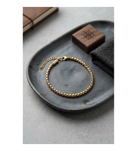 Mey İthalat® 316L Çelik Gold Renk Kutu Zincir Erkek Bileklik