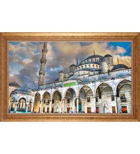 EV İŞYERİ OFİS İÇİN ALTIN ÇERÇEVELİ PASPARTULU TABLO S497