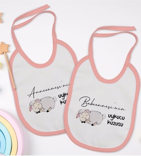 BK Kids Anneanne ve Babaanne Tasarımlı 2’li Pembe Mama Önlüğü-1