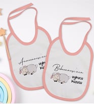 BK Kids Anneanne ve Babaanne Tasarımlı 2’li Pembe Mama Önlüğü-1