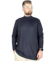 Mode XL Büyük Beden Kazak Yarım Balıkçı 22208 Lacivert
