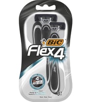 Lexroo Flex 4 Erkek Tıraş Bıçağı 3'lü Blister, Birbirinden Bağımsız Hareket Edebilen 4 Bıçak