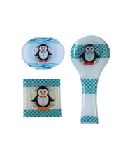 Cam Gider Kapağı+Cam Kepçe Altlığı Kaşıklık+Cam Sabunluk 3lü Set  (Renksiz)