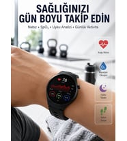 Bluetooth Konuşma Özellikli Akıllı Saat AMOLED Ekran, Sağlık Takibi ve 3 Farklı Kordon