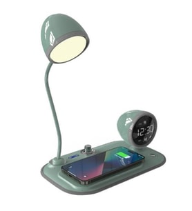 S-link SL-CW21 Yeşil Telefon Uyumlu Fast Şarj 15W Ayarlanabilir Led Işıklı  Masa Lambası