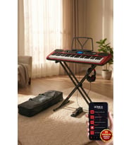Midex PS-5200RD-HSS Pro Org 61 LED Işıklı Tuş Hassasiyetli Bluetooth Midi Kulaklık Stand Sustain