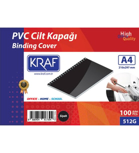 Kraf Cilt Kapağı A4 160 MİC. 100 LÜ Siyah 512G