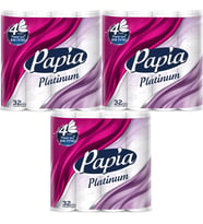 Papia Tuvalet Kağıdı (4 Katlı) 96 Lı Pk Platinum (3PK*32)