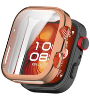 Huawei Watch Fit 4 Pro Silikon Parlak Renkli Ekran Koruyuculu Kasa Koruyucu (Fit (Rose)