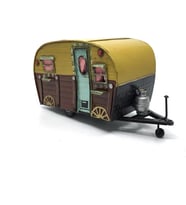 Dekoratif Metal Karavan - Sarı (Kırmızı-Mavi)