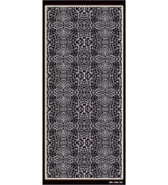 Leopar Desen Pavia Seri Şal Eşarp Askısı ile Birlikte 90X200 cm Füme, Siyah-90X2