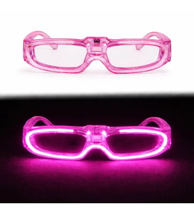 Pembe LED Işıklı Parti Gözlüğü 3 Modlu – Glow & Gece Eğlence Gözlüğü