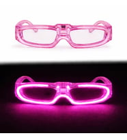 Pembe LED Işıklı Parti Gözlüğü 3 Modlu – Glow & Gece Eğlence Gözlüğü