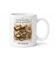 Koleksiyoner Eski Para Pul Biriktiren Tarihi Belge Özel Tasarım Kupa Bardak Hediye