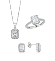 Baget Taşlı Gümüş Set Takım