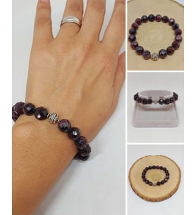Sirius Serisi Lal (Granat) (Garnet) Taşı 10mm Unisex Bileklik (52918)
