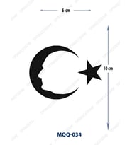 MQQ-034 ATATÜRK SİLÜETLİ BAYRAK DESEN GEÇİCİ DÖVME-TATTO (Standart)