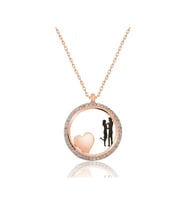 Papatya Silver 925 Ayar Gümüş Kalbimin Sahibi Sevgili Çember Kolye (Rose)