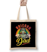 Rainbow Paint Splatter Unicorn Dad Awesome Fathers Bez Çanta Uzun Saplı