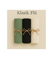 Penye Pamuksu Şal Klasik 3 lü Set (Yeşil)