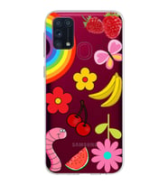 PrintiFy Samsung Galaxy M31 ile Uyumlu 1mm Slim Fit Water Color 5 Baskılı Şeffaf  Kılıf