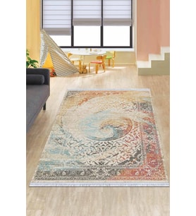 Çok Renkli Vintage Dokuma Pamuk Taban Kaymaz Kilim KLM091