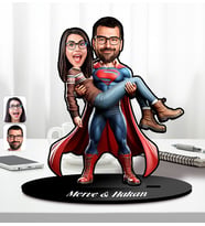 BK Gift Kişiye Özel Süpermen Çift Tasarımlı Karikatür Biblo-1, Arkadaşa Hediye, Sevgiliye Hediye