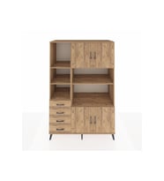 Kronos Dolap 8 Raflı 4 Çekmeceli 4 Kapaklı 132x59x195 Çam-Çam/Çam