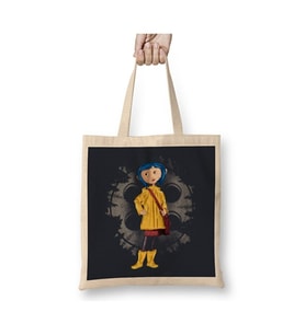 Coraline Bez Çanta Uzun Saplı Alışveriş Çantası Plaj Çantası (Beyaz)