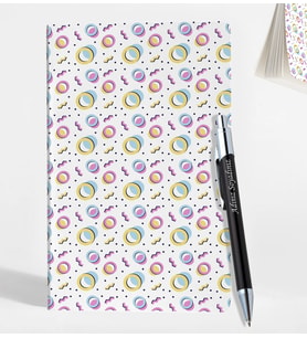 Kişiye Özel Siyah ve Gümüş Renk Metal Tükenmez Kalem & Çizgisiz Defter Set GDTK-909115