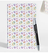 Kişiye Özel Siyah ve Gümüş Renk Metal Tükenmez Kalem & Çizgisiz Defter Set GDTK-909115