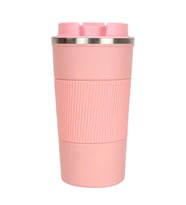 Aliyosso Paslanmaz Çelik Termos Kaydırmaz Taban Silikon Gövdeli 500 Ml Pembe