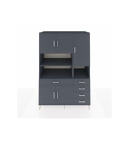 Kronos Dolap 9 Raflı 5 Çekmeceli 5 Kapaklı 132x59x195 Antrasit-Antrasit/Antrasit