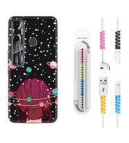 Tecno Spark 6 6 Go 8C 8 Pro 7 7 Pro Kılıf Kablo Koruma Spiral Silikon Space Woman 1311