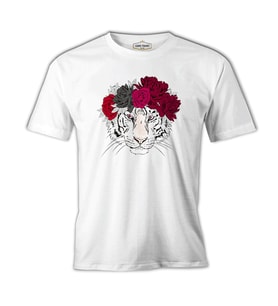 Purple Pink - Kaplan Beyaz Erkek Tshirt