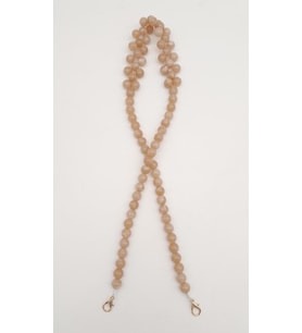 Angel Çanta Aksesuar 80 cm Kancalı Vizon Renk İncili Akrilik Zincir Light Gold Metalli