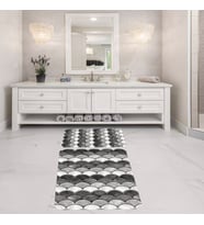 Banyo Halısı Ikili Klozet Takımı Kaymaz Tabanlı Banyo Paspas Takımı (Karışık)